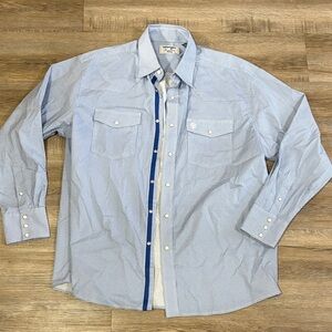 Wrangler Light Blue Casual Snap Down Shirt